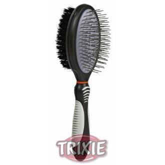 Brosse et Peigne à Crêpe - TRIXIE - 6 × 23 cm - Double Face - Poils Nylon et Métal - Pour Chien