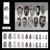 Sweet Cool Silver Metal Personality Wear Armor 24 Pieces Press On Nails