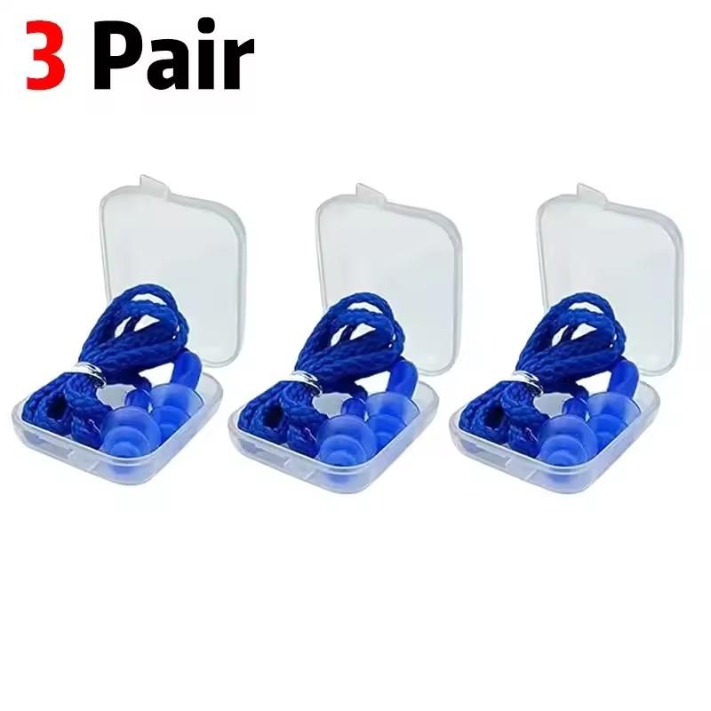 1-10 Pairs Noise Cancelling Silicone Earplugs Reusable Earplug with Rope Waterproof Swimming Rubber Ear Plugs Come with Box