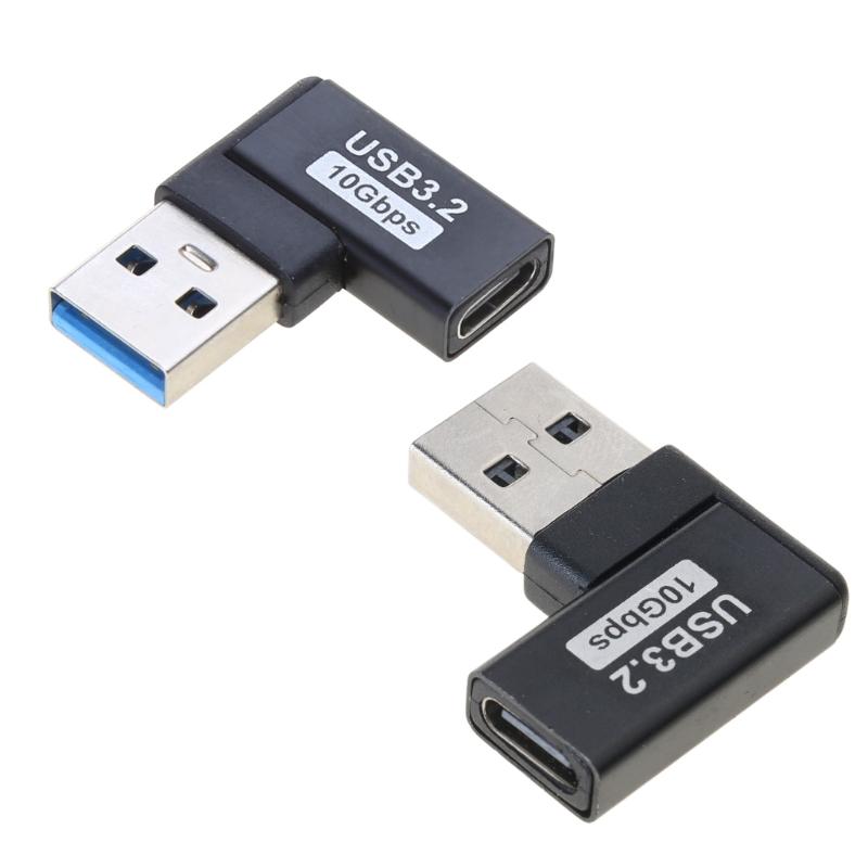 Konvertor USB C samice na USB 3.0 samec 10 Gbps USB C na USB 3.0 úhlový 90 stupňů pro prodlužovací konektor USB C
