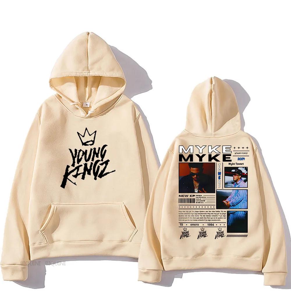 Rapper Myke Towers Tour Hooded Long-sleeved Harajuku Casual Sweatshirt With Hooded Fleece Clothes Sudaderas Hoody