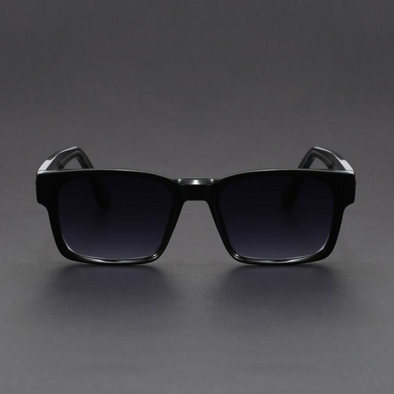 Fashionable Retro Square Black and Leopard Print Full Frame Anti-Uv Sunglasses for Men Japanese Simple Literary Style Shades