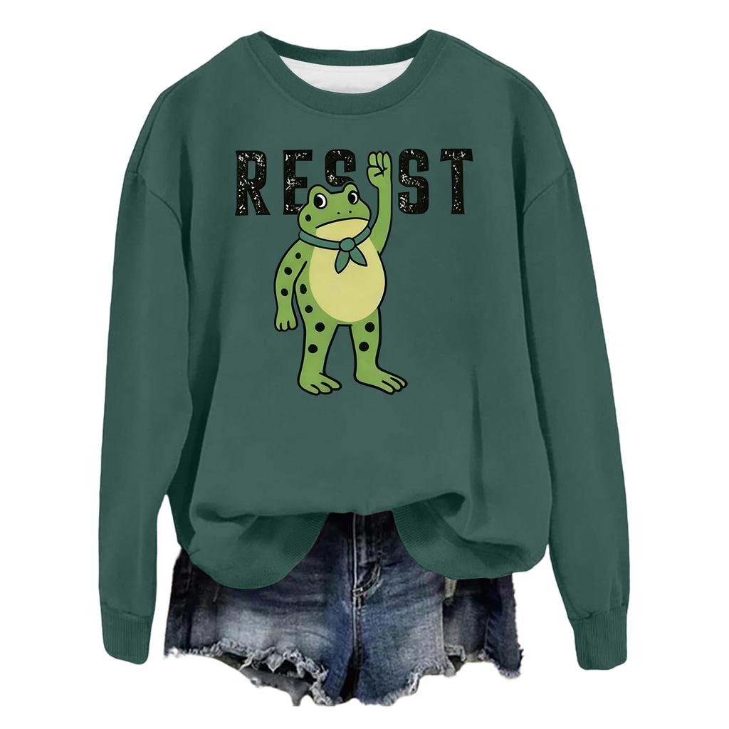 Women's Fashion Casual Long Sleeve Loose Printed Sweatshirt