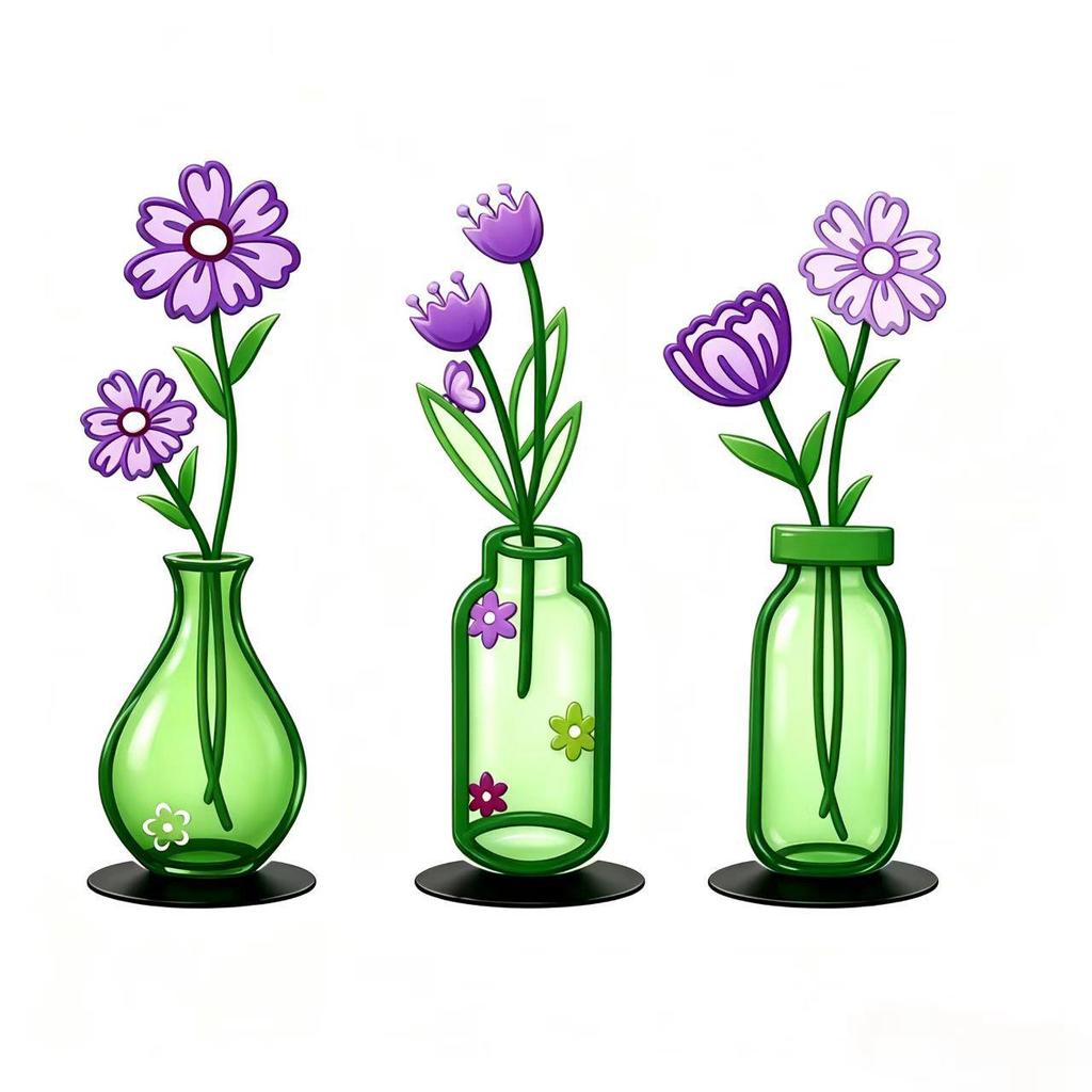 Creative Silhouette Wrought Iron 3-Piece Vase Set: Desktop Flower Ornaments