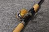 VILTAGE Ice Fishing Rod Set, Compact Rod, Double-Axis Reel, 100cm, for Ice Fishing, Brakuri, Saltwater, with Rod Case (Gold)