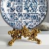 Verzierter Messing-Staffelei-Ständer mit durchbrochener Rollwerk-Display-Halterung, Bogenförmiger Oberteil-Ständer