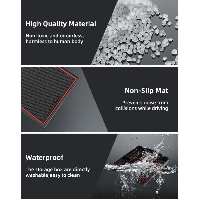 Center Console Organizer for 5th Gen 2026 2025- Ram 1500 2500 3500(Full Console w/Bucket Seats Only), ABS Storage Box, Middle Console Tray Organizer,