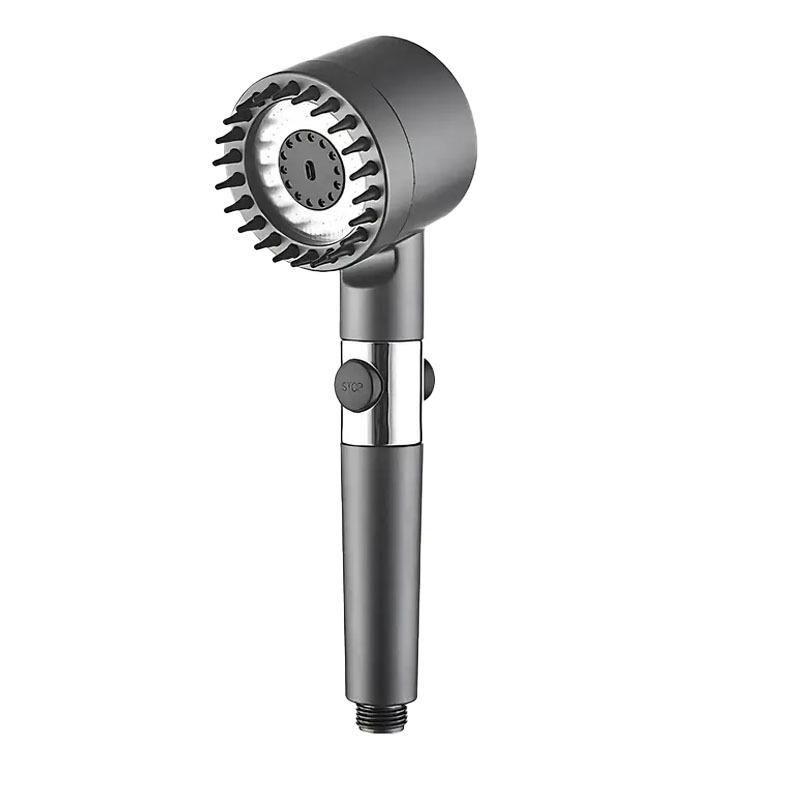 Pressurized Handheld Shower Set with Filtered Spray & Massage Nozzle in Gun Grey