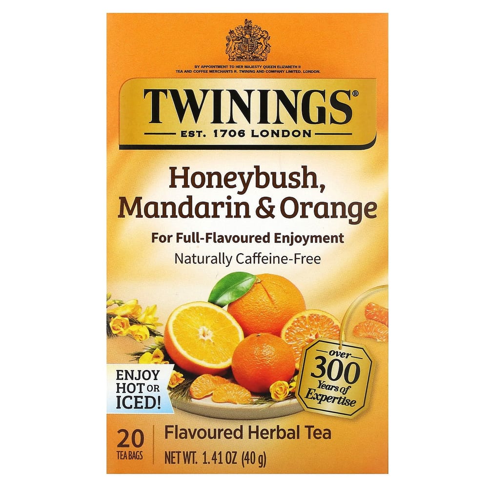 Twinings Herbal Tea, Honeybush Mandarin & Orange, Caffeine-Free, 20 Tea Bags, 40g (1.41oz)