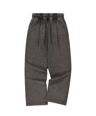 S'EST Washed Pintuck Wide Pants Charcoal