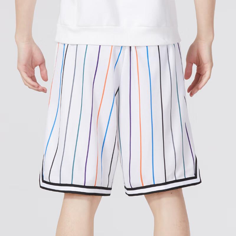 Nike Striped Drawstring Basketball Running Training Breathable Loose Casual Shorts Men Bottoms White DX0254-100