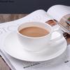 Simple Bone China Coffee Cup and Saucer Pure White Creative Ceramic Coffee Cup Flower Tea Cup Household 150ml Milk Cup Water Cup