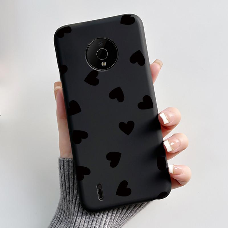For Nokia C200 C100 Case Cute Love Rabbit Funny Cartoon Black Soft Silicone Protective Cover For NokiaC200 NokiaC100 Phone Case
