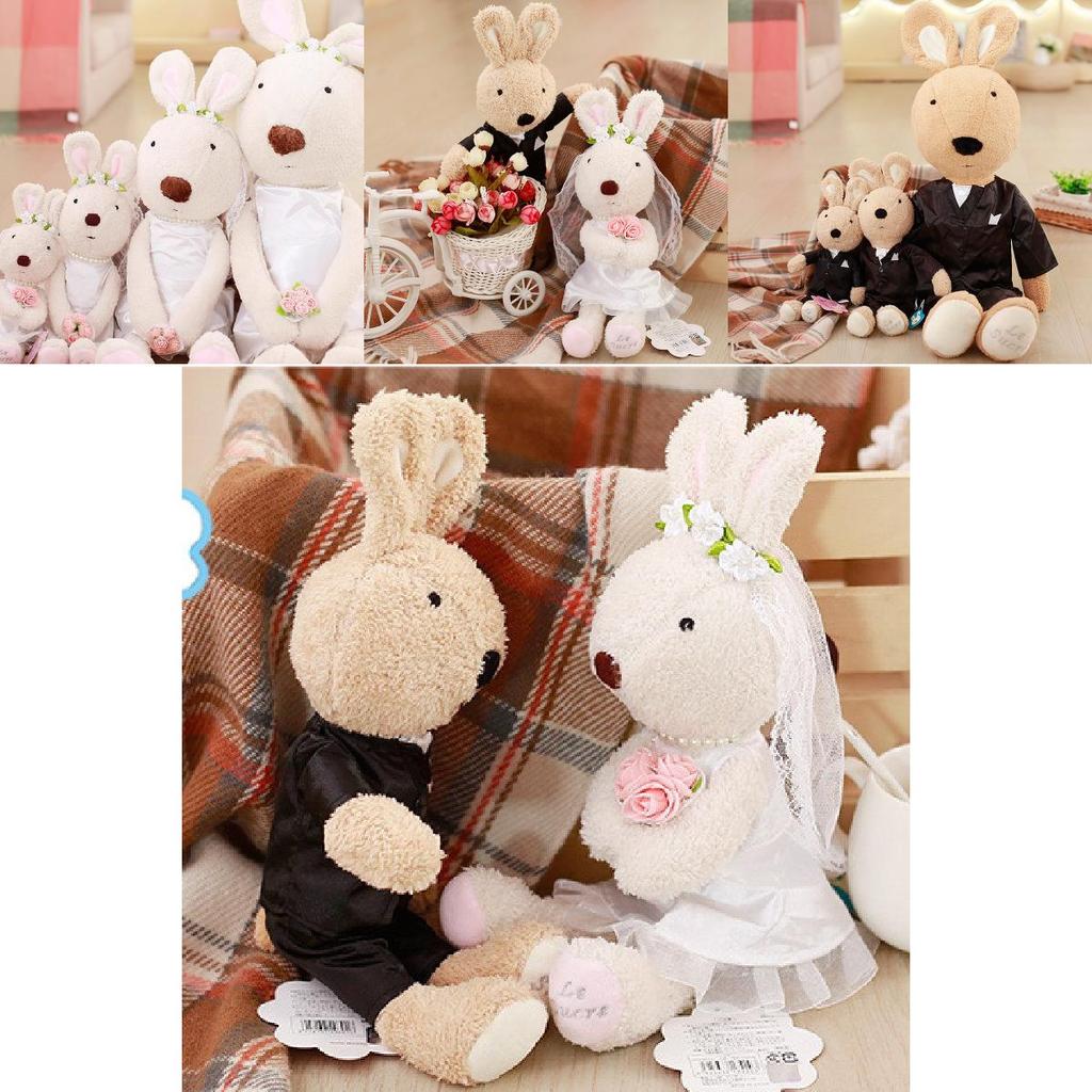 Adorable Sg811 Wedding Bunny Plush Toy Couple For Marriage Celebration Decoration