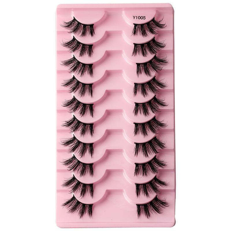 Lashie - Set of 10 Pairs: Volume Criscross Half False Eyelashes