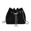 Trendy Sequin Decorated Bucket Bag Fashionable Single Shoulder Underarm Bag Internet Famous Korean Version Portable Women's Bag