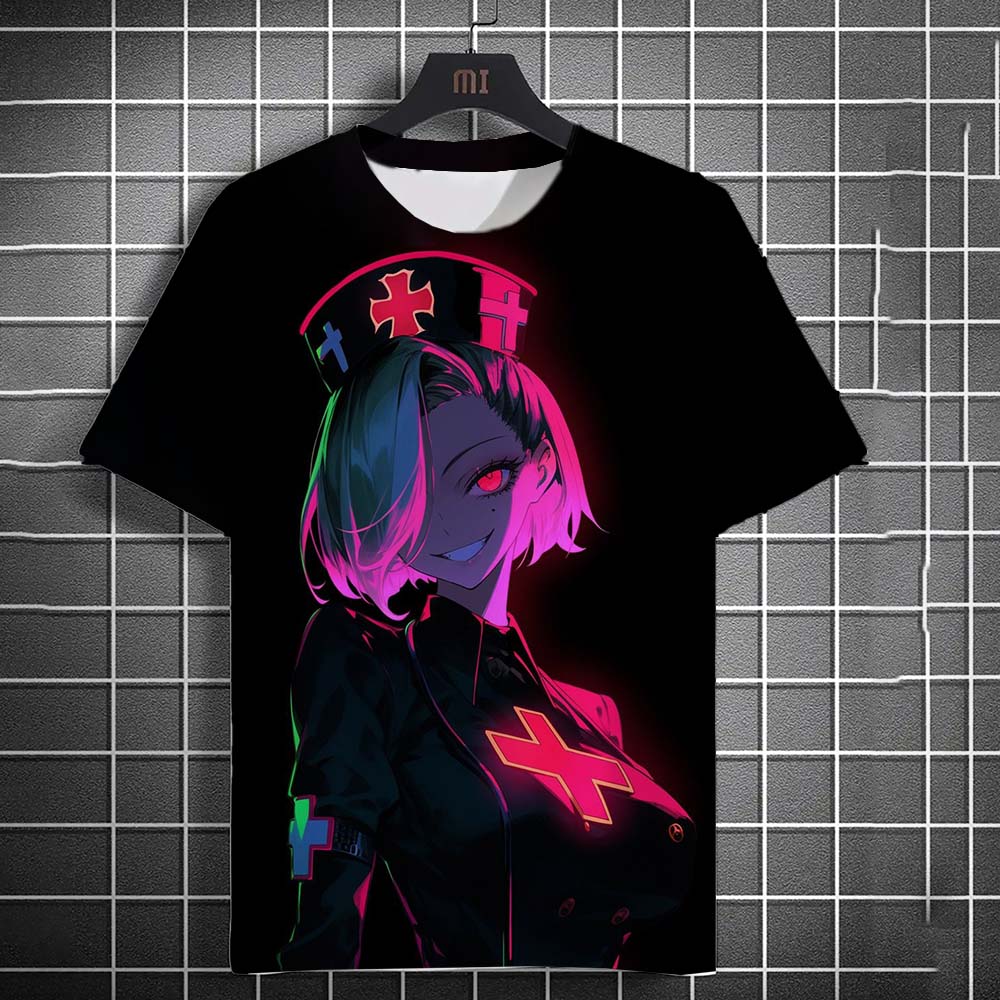 

Мужская футболка Мода Мультяшная Тату Девушка Графические Футболки Лето Повседневная Уличная Одежда Харадзюку 3D Принт Хип-Хоп Унисекс Топ Футболки XL