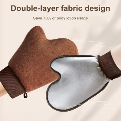 2Pcs Lotion Application Glove Reusable Portable Velvet Sunbathing Gloves Dual-Sided Design Home Tanning Tool