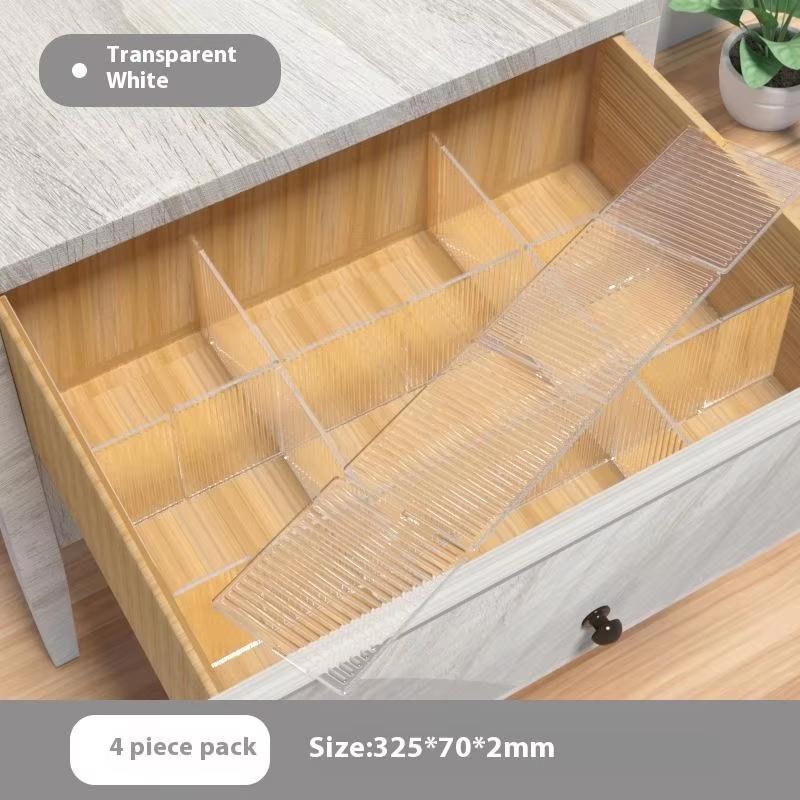 Transparent Acrylic Drawer Organizer Bins Non-Slip Divided Storage Boxes For Bathroom Vanity Desk Plastic Storage Trays