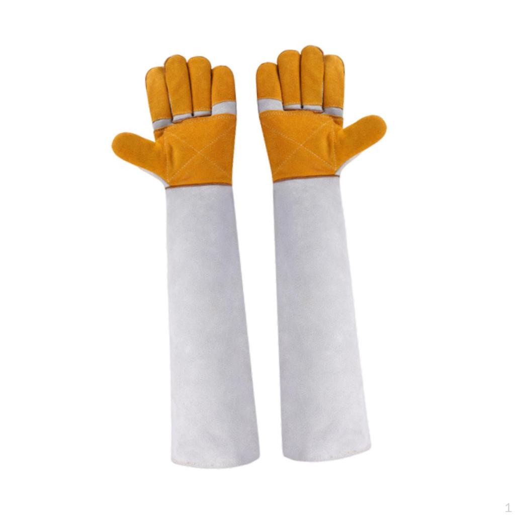 Animal Handling Gloves Anti Scratch PU Leather Breathable Pet for Cats Dogs Biteproof