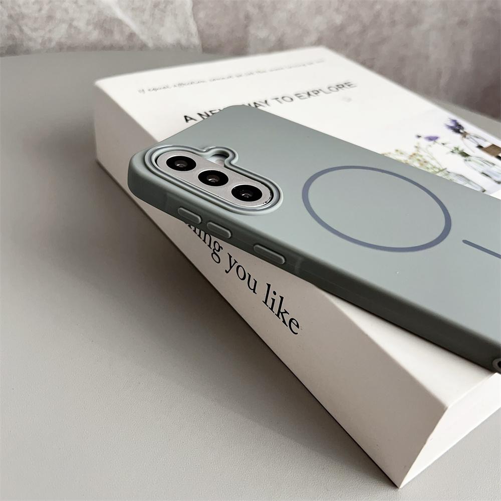 Ultra tenký jednoduchý Magsafe kryt pro Samsung Galaxy S25 S24 Ultra S23 S22 A56 Matný Hit Barva Čočka Bezdrátové nabíjení Měkký TPU kryt