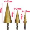 Hex Shank Titanium Hss Step Drill Bit Stainless Steel Cone Taper Iron Metal Wood Hole Cutter Metric Center Drill Bits 4-12/20/32