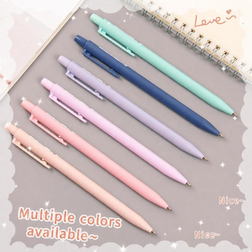 6/12pcs Triangular Barrel Mechanical Pencils Morandi Click Propelling Pencils Students Gift