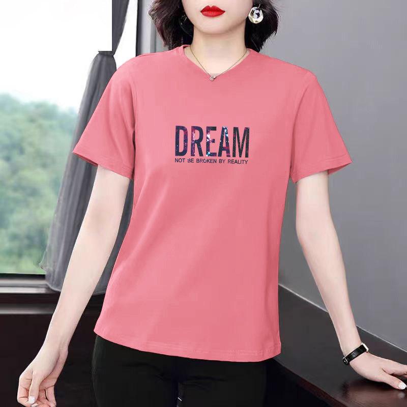 Women's Trendy Korean-Style Loose Fit Summer T-Shirt - Plus Size, Short Sleeve, Stylish & Flattering