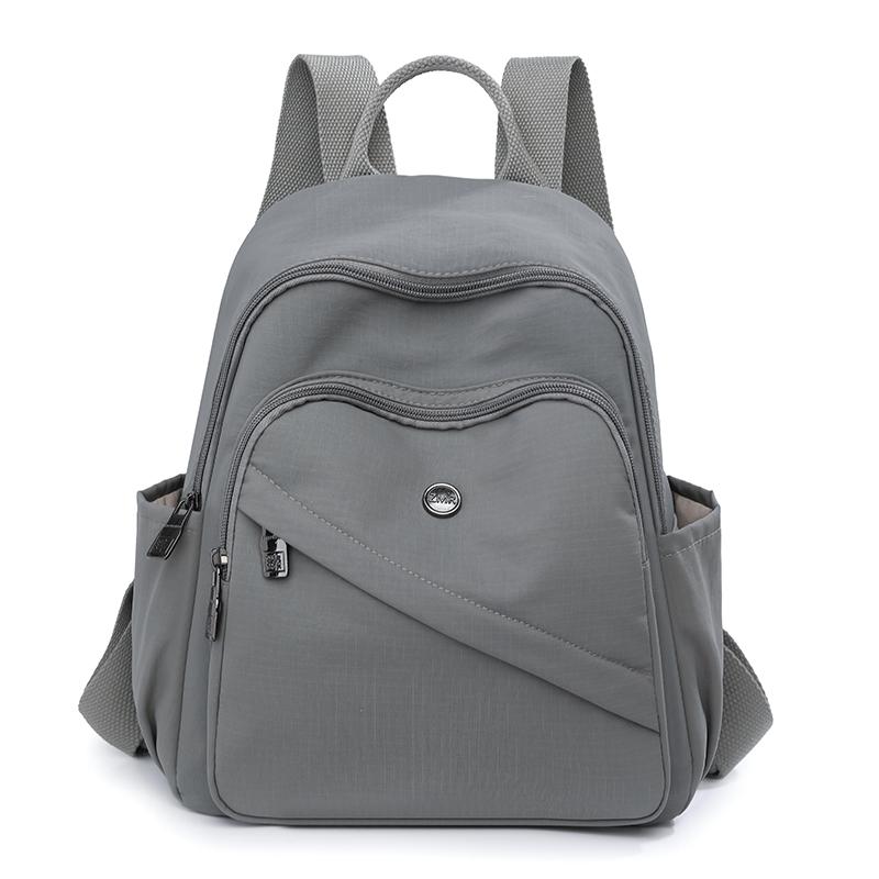 Solid Color Nylon Backpack Women's Travel Backpack Student Schoolbag