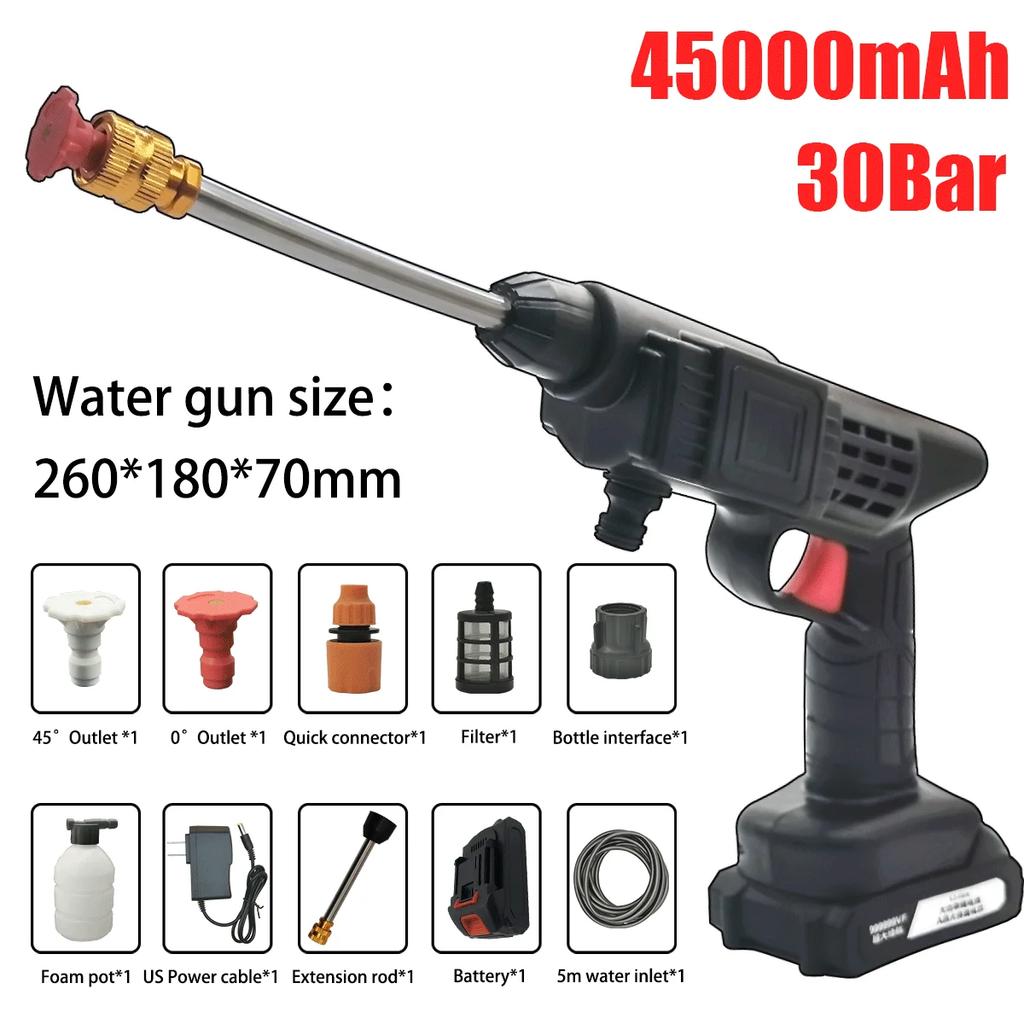 20000mAh High Pressure Car Wash Washer Gun Electric Wireless Water Gun Rechargeable 30Bar Foam Generator Spray Cleaning Machine