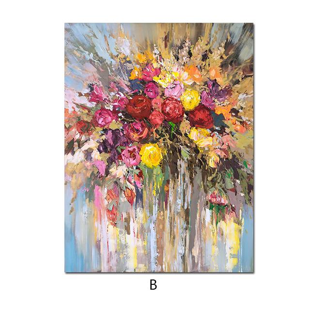 Colorful Flowers Posters and Prints Abstract Canvas Painting Nordic Plants Wall Art Pictures for Living Room Modern Home Decor