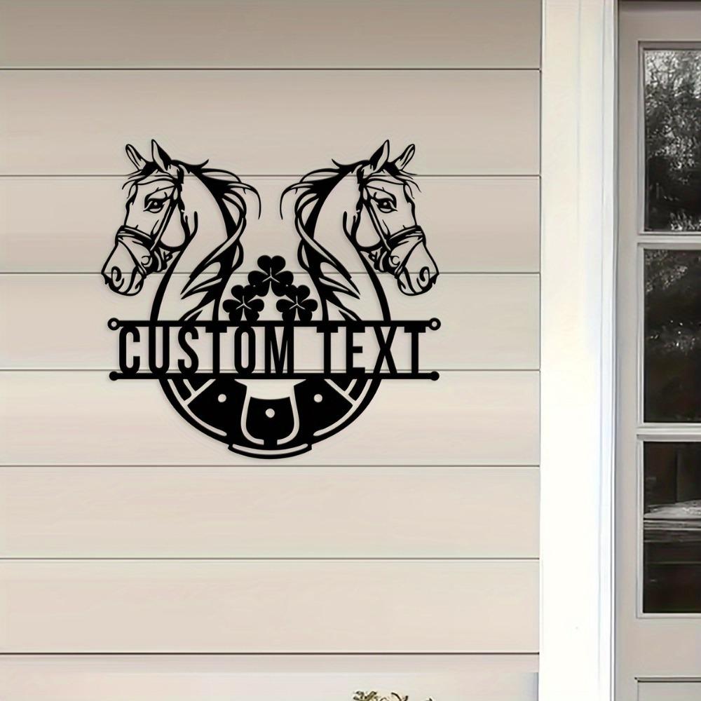 Personalized Metal Horse Hoof Wall Art Equestrian Farmhouse Decor Outdoor Sign