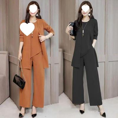 Traje Elegante de Mujer Negro de Pierna Ancha - Conjunto de Tres Piezas - Otoño/Invierno 2025