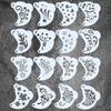 16Pcs Durable Pet Plastic Washable Template Reusable Face Painting Stencils With Assorted Floral Spiderweb Heart Designs