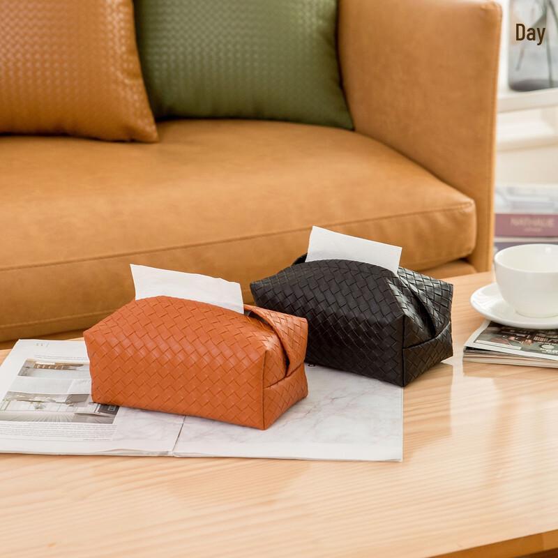Luxury Waterproof Leather Woven Tissue Box