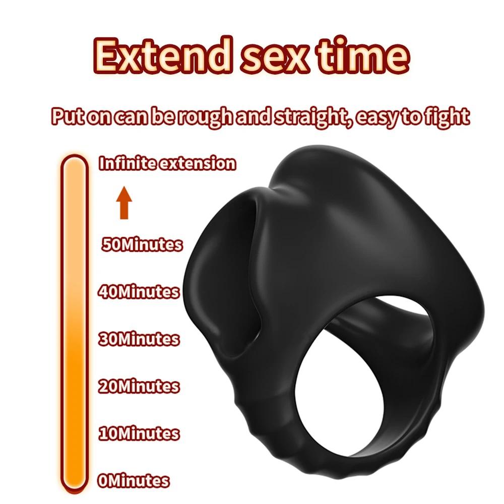 Newest Cock Ring Penis Ring SM Scrotal Bind Chastity Cage For Men Longer And Harder Erection Delay Ejaculation Toy On Couple Sex