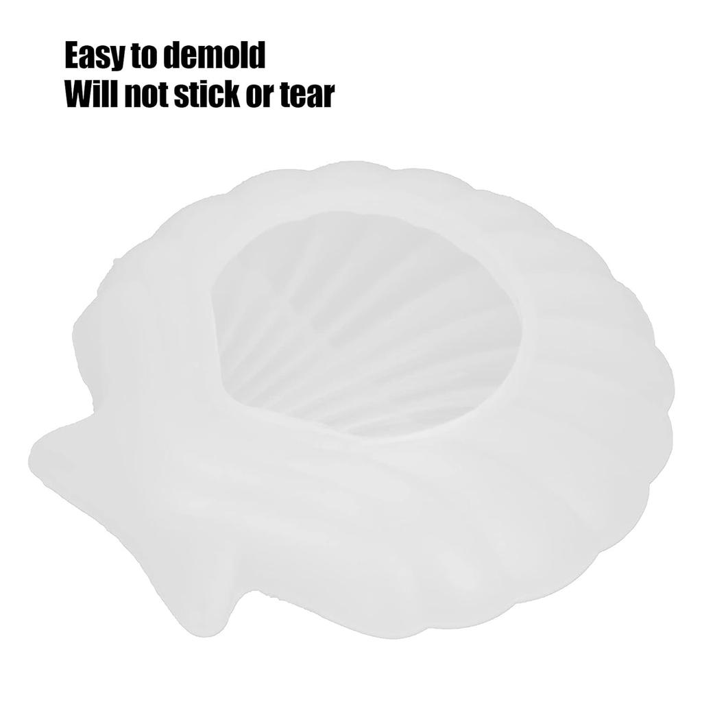 Shell Jewelry Tray Resin Mold, DIY Tray Resin Silicone Seashell Silicone Storage Plate Easy to Demold Seashell Storage Plate Silicone for DIY Crafts