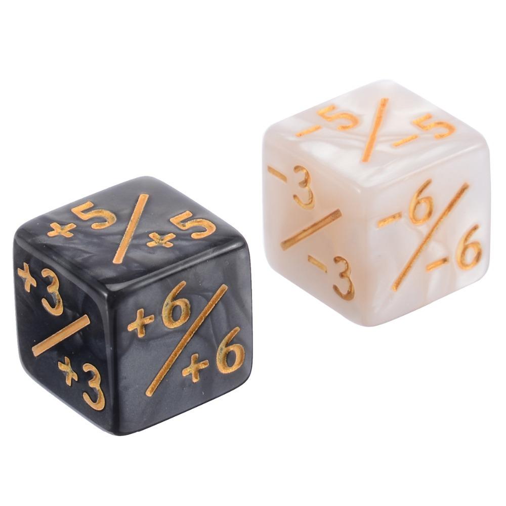 10Pcs 16Mm 6 Side Dice Counters +1/-1 Dice Kids Toy Counting Dice For Mtg Magic The Gathering Card Gaming Token & Loyalty Dice
