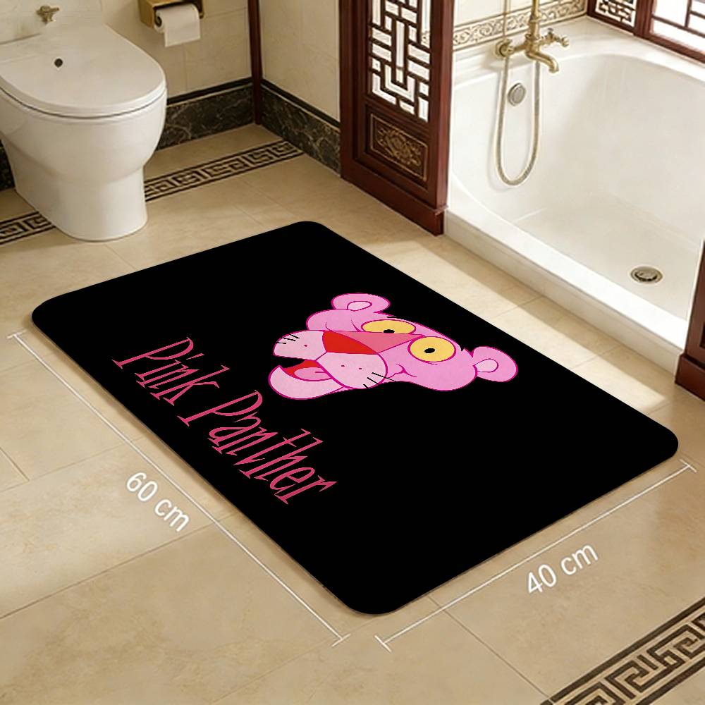 The P-Pink P-Panther Floor Mat Rectangle Anti-slip Home Soft Badmat Front Door Indoor Outdoor Mat Hotel Decor Mat