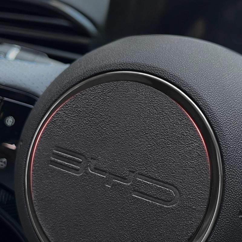 For BYD Seal EV 6 7 DM-i Dolphin Seagul ATTO 3 Steering Wheel Emblem Sticker Suede Sticker Car Interior Accessories