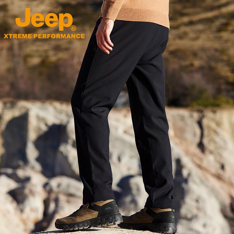 Jeep Men's Thickened Four-Way Stretch Softshell Pants