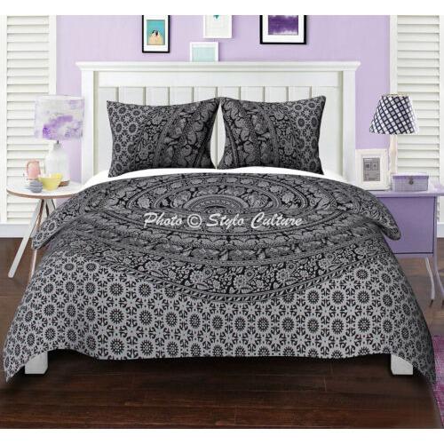 Biancheria da letto Mandala indiano Copripiumino/Piumone/Trapunta Set Taglia Queen/King/Singolo Plaid