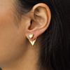 Rainbow Moonstone Studs Earrings Moonstone Double Triangle Studs 14K Gold Moonstone Studs Healing Crystal Studs for Her Unique Gift