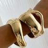 Exaggerated Wide Cuff Bangles Punk Gold Silver Color Geometric Metal Large Bangles for Women Bracelets Men Luxury Jewelry Gift