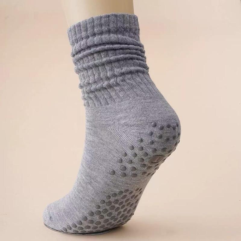 Long Tube Pilates Yoga Socks, Solid-color Cotton Yarn Long Socks, Anti-slip Fitness Pilates Women's Calf Socks, Sports Socks