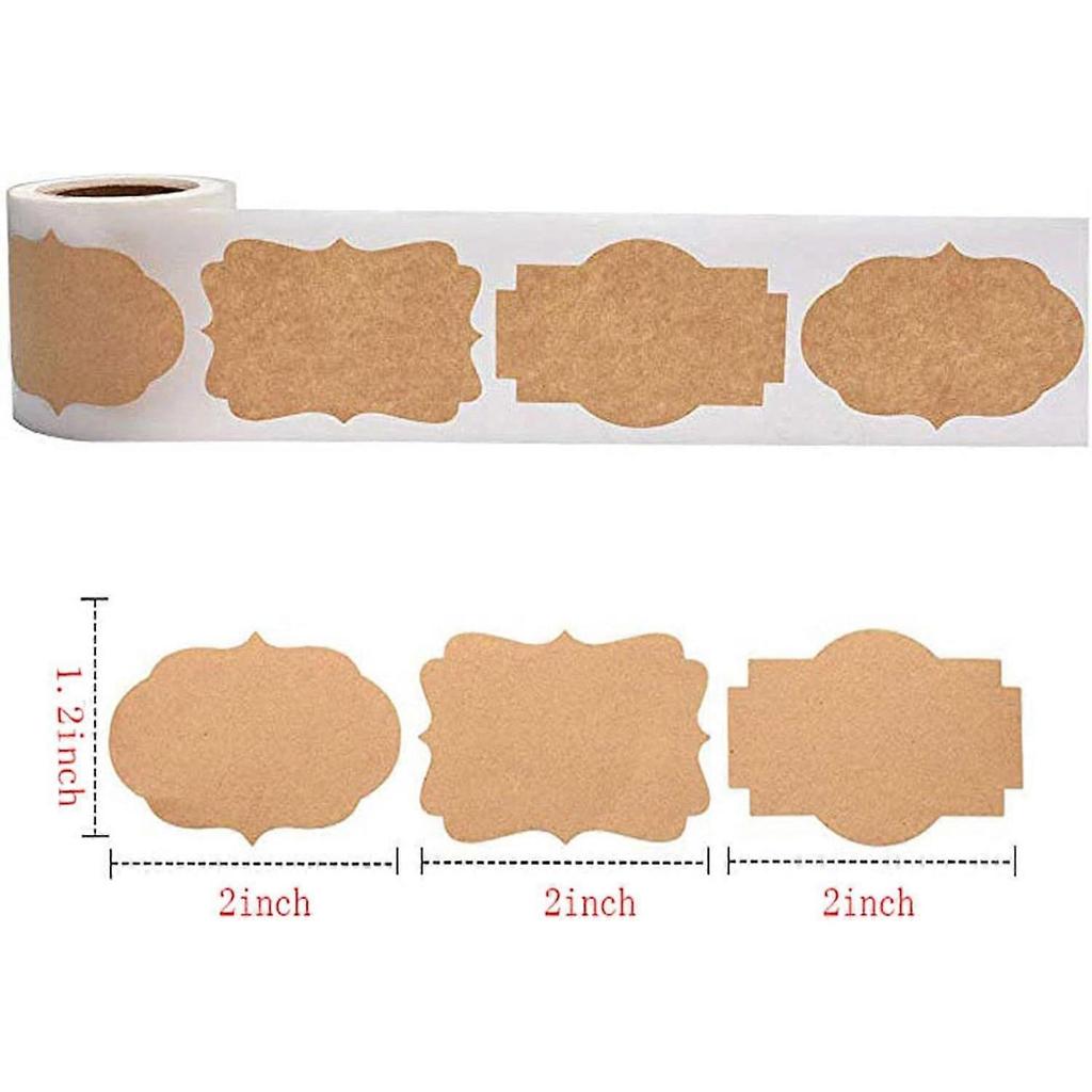 300 Pieces Vintage Kraft Labels Self-Adhesive Kraft Paper Tags for Party DIY Stickers Packaging Mason Jars Gift