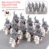 MOC Medieval Rohan Knights Soldiers Guard Army Lotr Cavalier Action Figures Mini Bricks Building Blocks DIY Toys for Kid Gifts