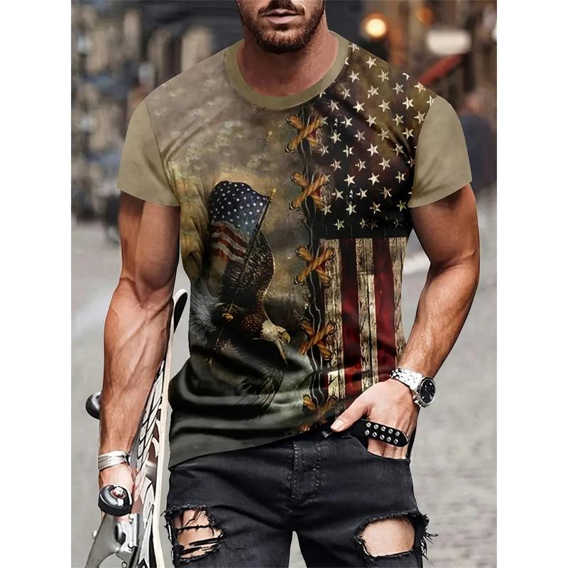 

Нова чоловіча футболка з камуфляжним принтом Літня щоденна повсякденна чоловіча футболка Топи з короткими рукавами на відкритому повітрі Фітнес Спортивна чоловіча футболка 6XL