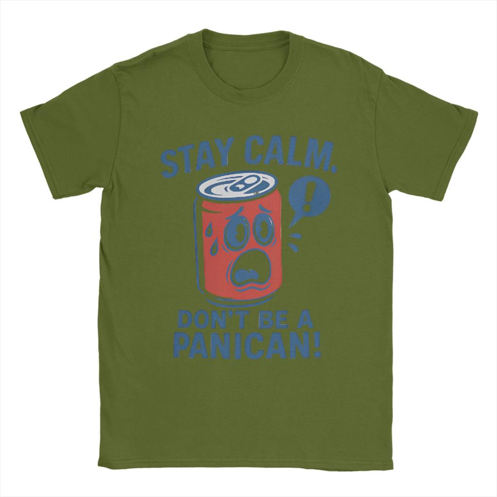 Men's Don't Be a Panican Stay Calm T Shirts American Tariffs Pure Cotton Merch Hipster Short Sleeve Tees Gift Idea T-Shirts