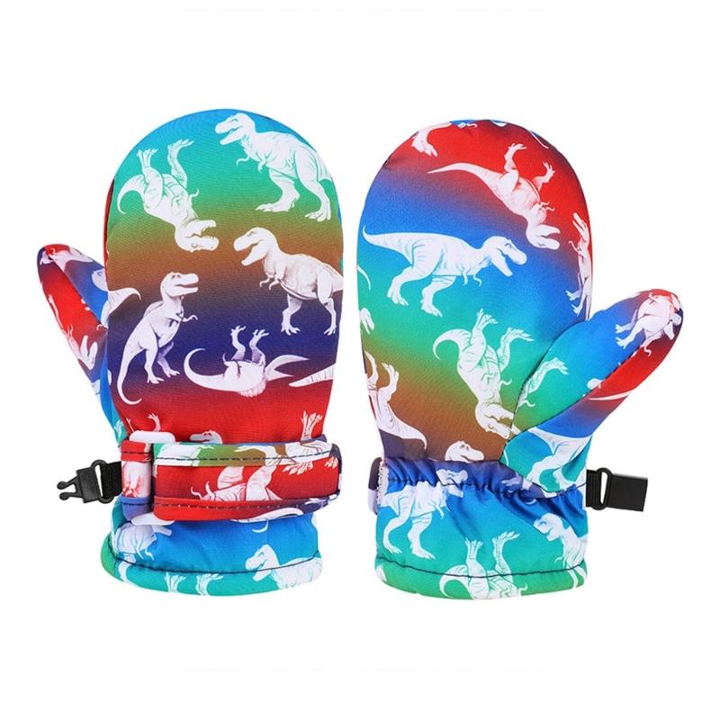 Children Animal Pattern Winter Gloves Flexible Ski Mitts Boy Girls Colorful Snow Gloves Comfortable Full Finger Gloves